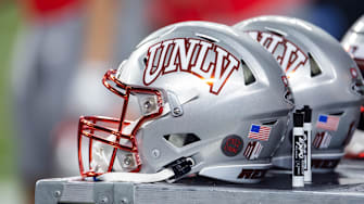 Detailed view of a UNLV Rebels helmet during the Guaranteed Rate Bowl at Chase Field. 