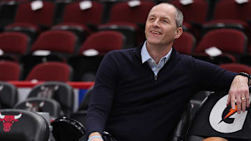 Los Angeles Lakers v Chicago Bulls, Arturas Karnisovas, Executive Vice President of the Chicago Bulls