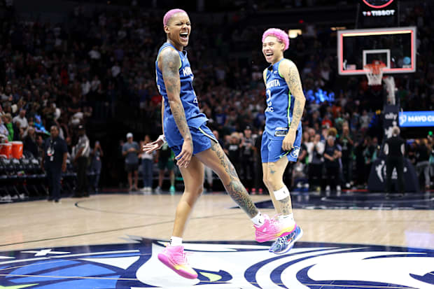 Minnesota Lynx guard Courtney Williams and guard Natisha Hiedeman. 