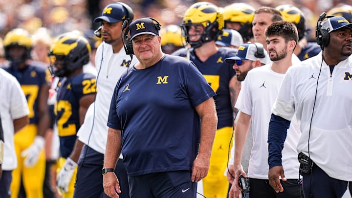 Biff Poggi took over as head coach of Michigan amid the Sherrone Moore scandal. 