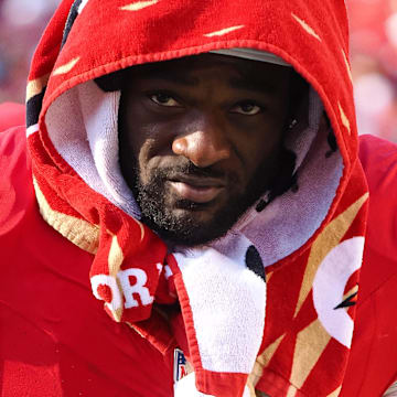 Oct 6, 2024; Santa Clara, California, USA; San Francisco 49ers wide receiver Brandon Aiyuk (11) after the game against the Arizona Cardinals at Levi's Stadium. Mandatory Credit: Kelley L Cox-Imagn Images