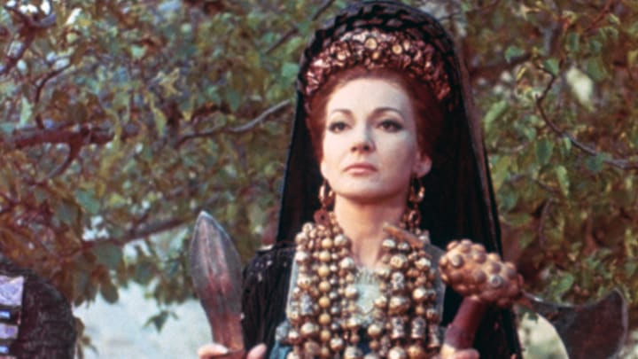 Maria Callas on the set of 'Medea'