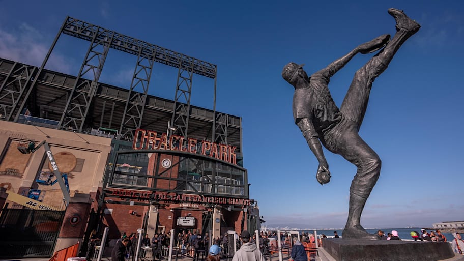 General view of the Juan Marichal statue at Oracle Park. | Ed Szczepanski-Imagn Images