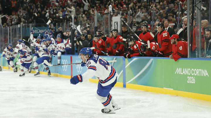 Jack Hughes #86 of Team United States: Geoff Burke-Imagn Images