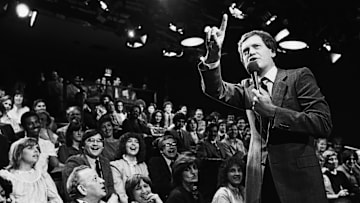 Comedian David Letterman Warms Up TV Audience