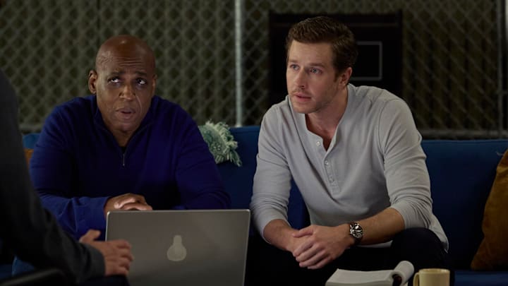 MANIFEST SEASON 04. (L to R) Ty Doran as Cal Stone, Daryl Edwards as Robert Vance and Josh Dallas as Ben Stone in Manifest Season 04