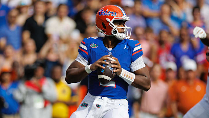 Florida Gators quarterback DJ Lagway set a season-high for passing yards with two touchdowns against Texas. Florida Gators quarterback DJ Lagway set a season-high for passing yards with two touchdowns against Texas.