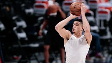 May 24, 2021; Denver, Colorado, USA; Denver Nuggets forward Michael Porter Jr. (1) warms up before game two in the first round of the 2021 NBA Playoffs against the Portland Trail Blazers at Ball Arena. Mandatory Credit: Isaiah J. Downing-Imagn Images