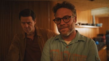 Seth Rogen and Ike Barinholtz in "The Studio," now streaming on Apple TV+.