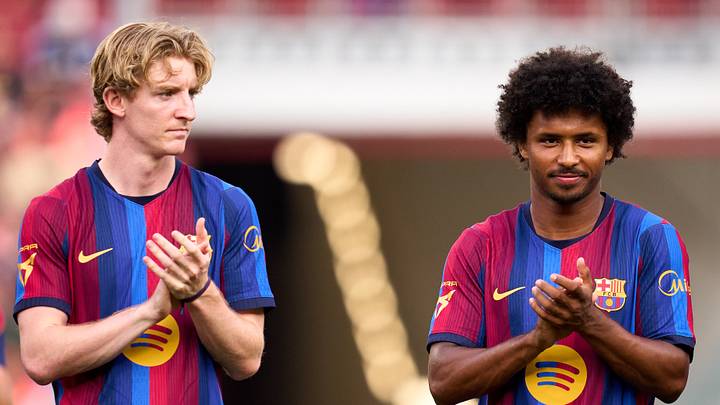 Anthony Gordon (l.) und Karim Adeyemi dürfen für Barça loslegen