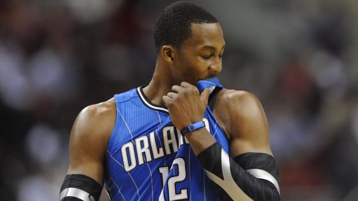 Apr 07, 2012; Philadelphia, PA, USA; Orlando Magic center Dwight Howard (12).