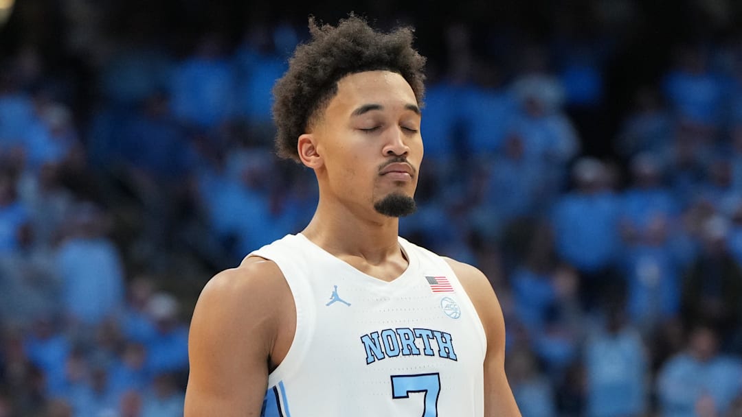 Feb 7, 2026; Chapel Hill, North Carolina, USA; North Carolina Tar Heels guard Seth Trimble (7) at the free throw line in the second half at Dean E. Smith Center. Mandatory Credit: Bob Donnan-Imagn Images Feb 7, 2026; Chapel Hill, North Carolina, USA; North Carolina Tar Heels guard Seth Trimble (7) at the free throw line in the second half at Dean E. Smith Center. Mandatory Credit: Bob Donnan-Imagn Images