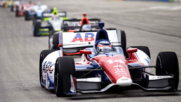 Takuma Sato drives into turn 1 during IndyFest Saturday, June 15, 2013 at The Milwaukee Mile in West Allis, Wis. MARK HOFFMAN/MHOFFMAN@JOURNALSENTINEL.COM