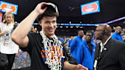 Florida Gators guard Walter Clayton Jr. celebrates after winning the national championship game of the Final Four.