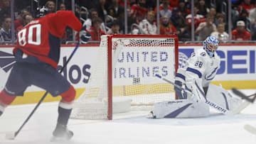 Pierre-Luc Dubois, Washington Capitals Mandatory Credit: Geoff Burke-Imagn Images