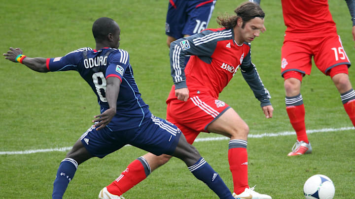 Torsten Frings made 33 appearences for Toronto and scored 2 goals. And yes - that's Dominic Oduro in the photo with Frings.