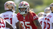 49ers TE George Kittle will be selected as the third tight end in the majority of 2025 fantasy football drafts.