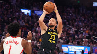 Nov 26, 2025; San Francisco, California, USA;  Golden State Warriors guard Stephen Curry (30) shoots a jumpshot 