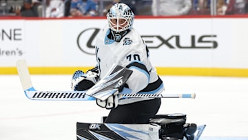Utah Hockey Club netminder Karel Vejmelka had a strong game against the Colorado Avalanche on Thursday night.