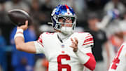 New York Giants quarterback Jaxson Dart led the Giants to touchdowns on each of their first two drives of the game against the New Orleans Saints.