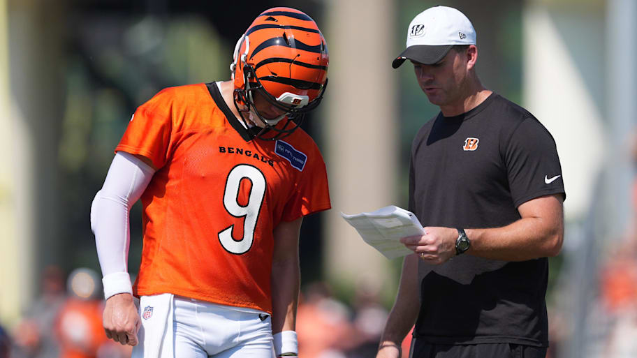Cincinnati Bengals quarterback Joe Burrow and coach Zac Taylor