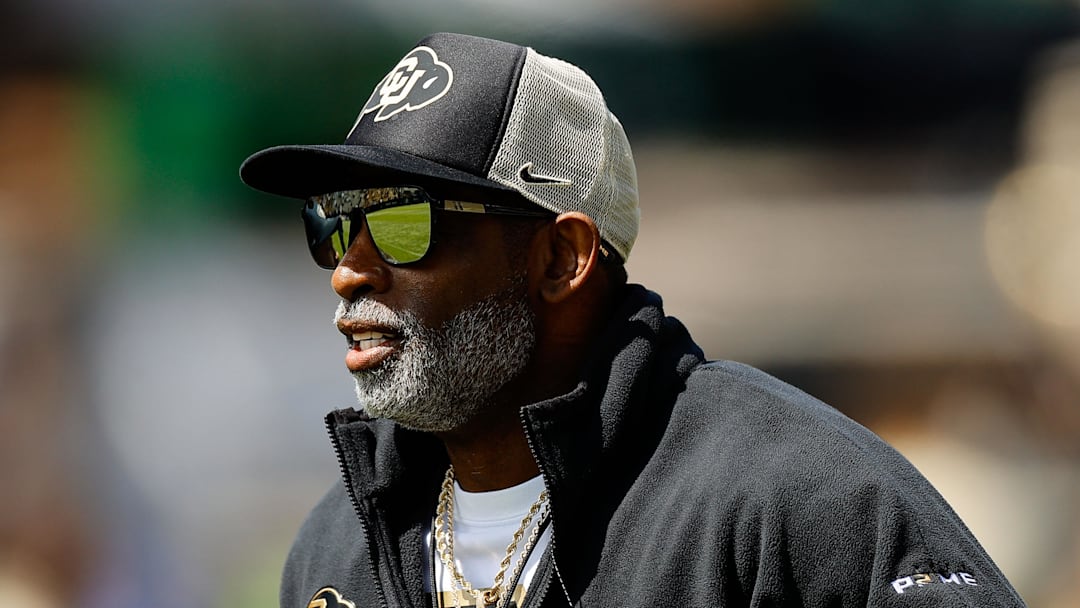 Apr 19, 2025; Boulder, CO, USA; Colorado Buffaloes head coach Deion Sanders during the spring game at Folsom Field. Mandatory Credit: Isaiah J. Downing-Imagn Images