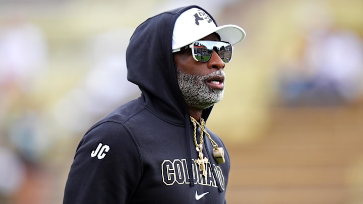 Sanders before the game against the North Dakota State Bison at Folsom Field. Sanders before the game against the North Dakota State Bison at Folsom Field.