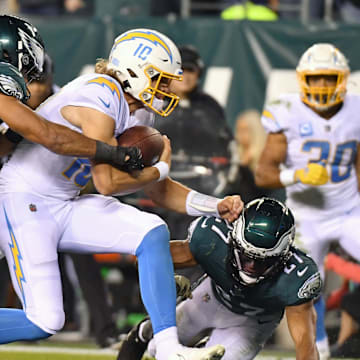 Bet on Justin Herbert to go under his pass attempts total against the Eagles on Monday night.