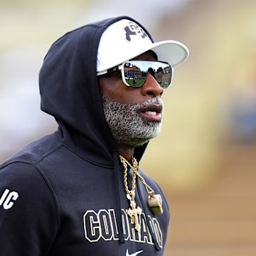 Aug 29, 2024; Boulder, Colorado, USA; Colorado Buffaloes head coach Deion Sanders before the game against the North Dakota State Bison at Folsom Field. 