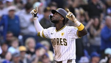 Apr 10, 2024; San Diego, California, USA; San Diego Padres left fielder Jurickson Profar (10)