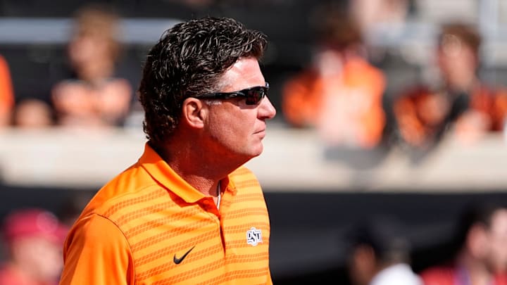 Oklahoma State head coach Mike Gundy Saturday, Sept., 7, 2024.