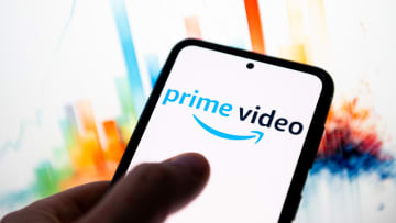 In this photo illustration a Prime Video logo seen displayed...