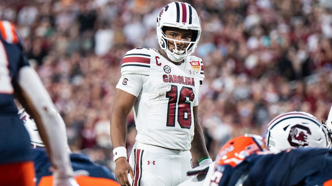 Dec 31, 2024; Orlando, FL, USA;  South Carolina Gamecocks quarterback LaNorris Sellers (16) before the play call against the Illinois Fighting Illini in the fourth quarter at Camping World Stadium. Mandatory Credit: Jeremy Reper-Imagn Images