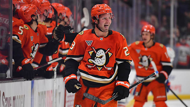 Anaheim Ducks center Mason McTavish./