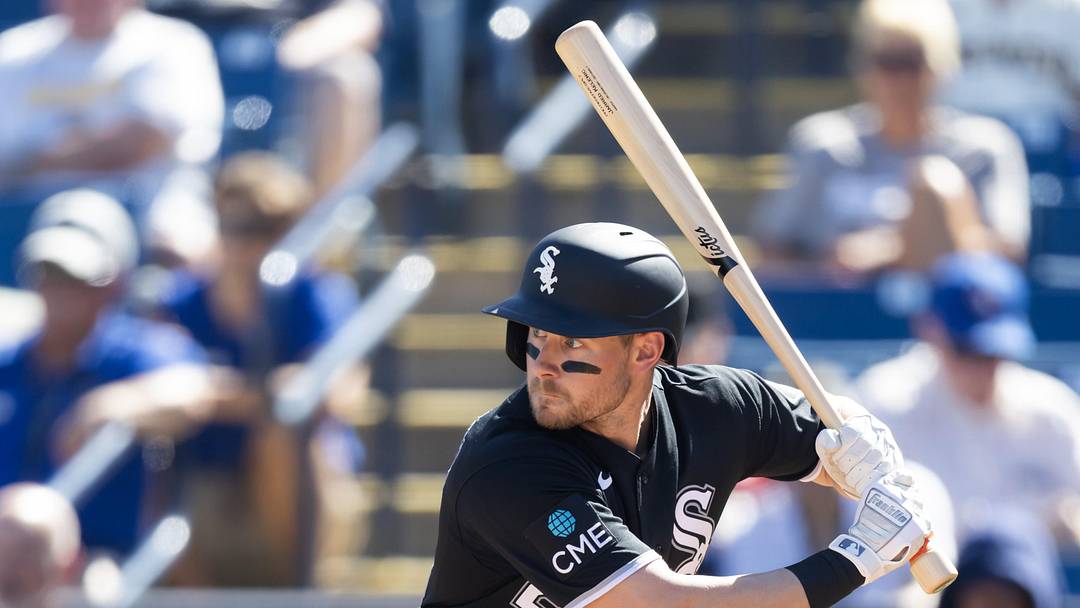 Feb 27, 2026; Phoenix, Arizona, USA; Chicago White Sox outfielder Jarred Kelenic against the Milwaukee Brewers during a spring training game at American Family Fields of Phoenix. Mandatory Credit: Mark J. Rebilas-Imagn Images