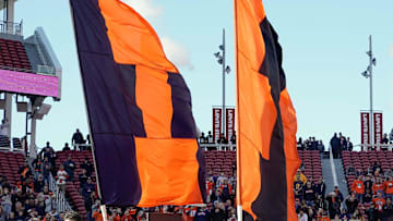 Dec 30, 2019; Santa Clara, California, USA;  Illinois Fighting Illini run out of the tunnel before the game against the California Golden Bears at Levi's Stadium. Mandatory Credit: Stan Szeto-Imagn Images