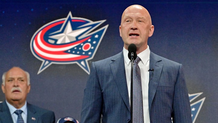 Columbus Blue Jackets general manager Jarmo Kekalainen announces David Jiricek as the number six overall pick.