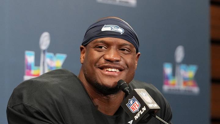 Feb 8, 2026; Santa Clara, CA, USA; Seattle Seahawks running back Kenneth Walker III (9) speaks in a press conference after defeating the New England Patriots in Super Bowl LX at Levi's Stadium. Mandatory Credit: Kirby Lee-Imagn Images