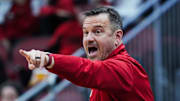 Louisville head coach Jeff Walz instructed his team against Clemson during their game at the KFC Yum! Center in Louisville, Ky. on Feb. 27, 2025.