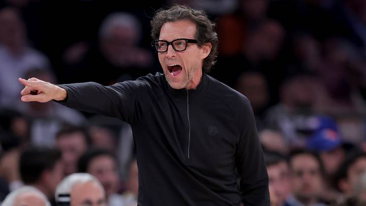 Atlanta Hawks head coach Quin Snyder against the New York Knicks at Madison Square Garden on April 28, 2026.