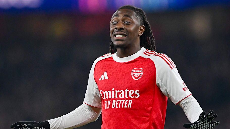 Eberechi Eze grimacing.