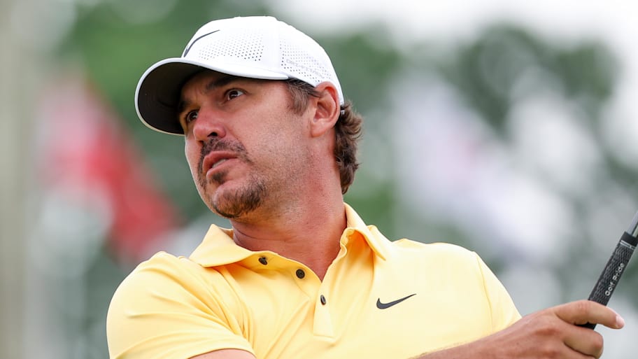 Brooks Koepka smashed a tee marker before withdrawing from LIV Dallas.   | Bill Streicher-Imagn Images