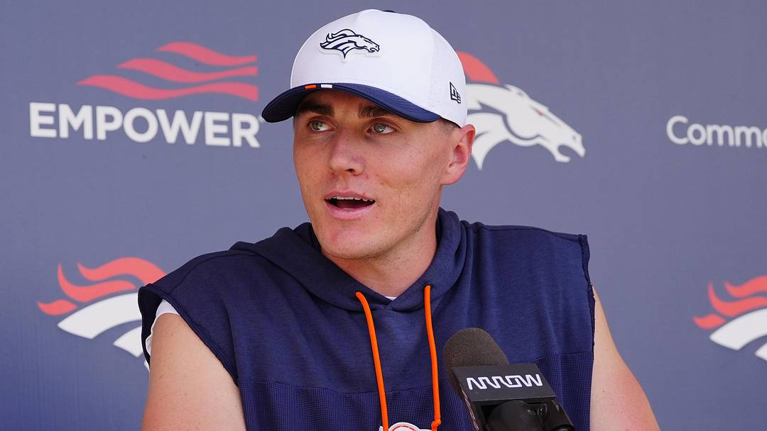 Jun 16, 2026; Englewood, CO, USA; Denver Broncos quarterback Bo Nix (10) speaks to the media following mini camp drills at Broncos Park. Mandatory Credit: Ron Chenoy-Imagn Images Jun 16, 2026; Englewood, CO, USA; Denver Broncos quarterback Bo Nix (10) speaks to the media following mini camp drills at Broncos Park. Mandatory Credit: Ron Chenoy-Imagn Images