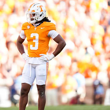 Tennessee defensive back Jermod McCoy (3) during an SEC conference game between Tennessee and Alabama in Neyland Stadium on Saturday, Oct. 19, 2024.
