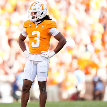 Tennessee defensive back Jermod McCoy (3) during an SEC conference game between Tennessee and Alabama in Neyland Stadium on Saturday, Oct. 19, 2024.