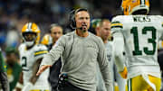 Packers head coach Matt LaFleur during the game against the Lions.