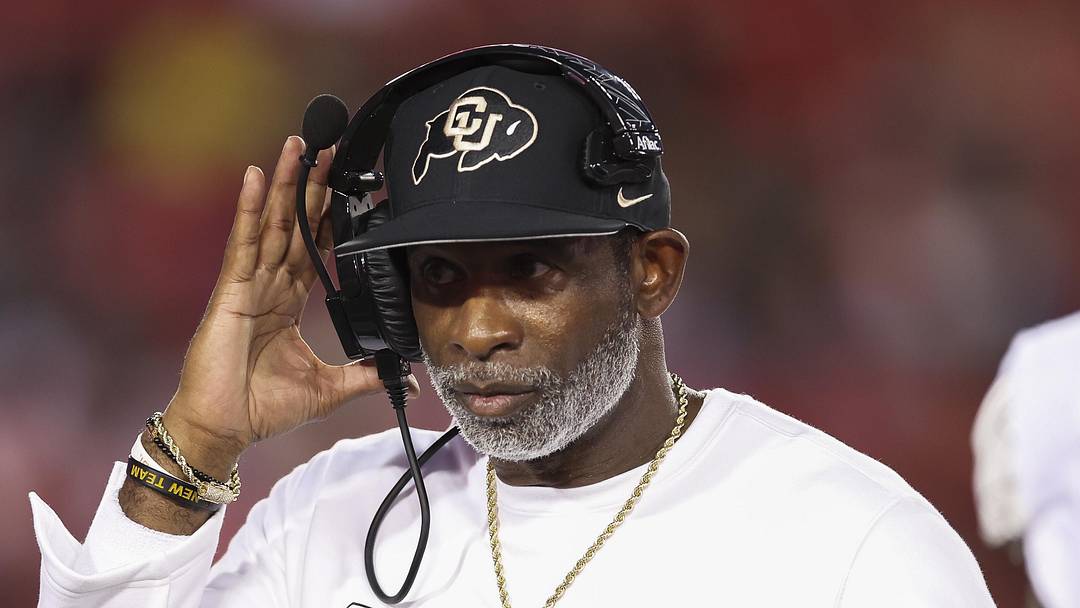 Sep 12, 2025; Houston, Texas, USA; Colorado Buffaloes head coach Deion Sanders reacts during the second quarter against the Houston Cougars at TDECU Stadium. Mandatory Credit: Troy Taormina-Imagn Images Sep 12, 2025; Houston, Texas, USA; Colorado Buffaloes head coach Deion Sanders reacts during the second quarter against the Houston Cougars at TDECU Stadium. Mandatory Credit: Troy Taormina-Imagn Images