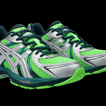 The Asics Gel-Sekiran "Green Gecko/Pure Silver" colorway.