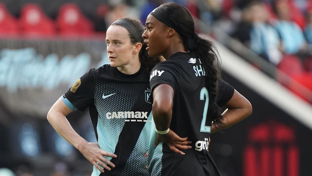 Rose Lavelle and Jaedyn Shaw of Gotham FC