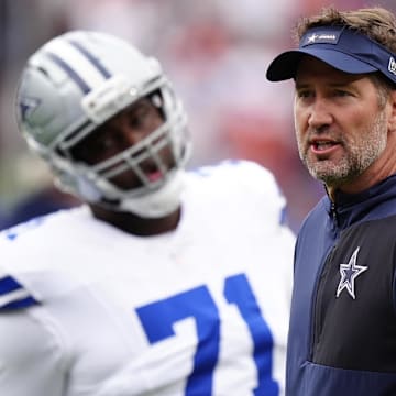Dallas Cowboys head coach Brian Schottenheimer looks on before the game against the Denver Broncos.
